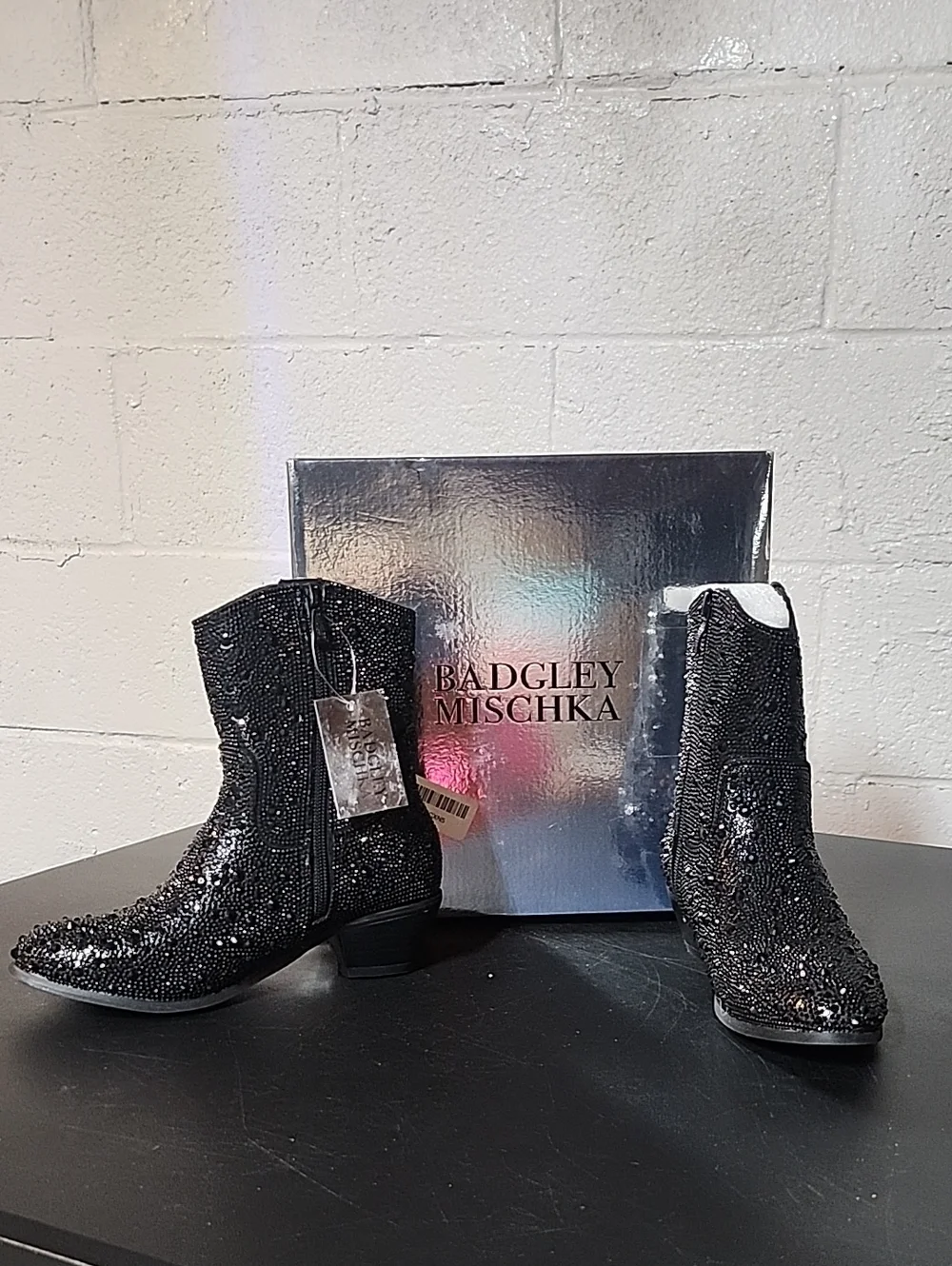 Badgley Mischka Black Girls Dress Boots